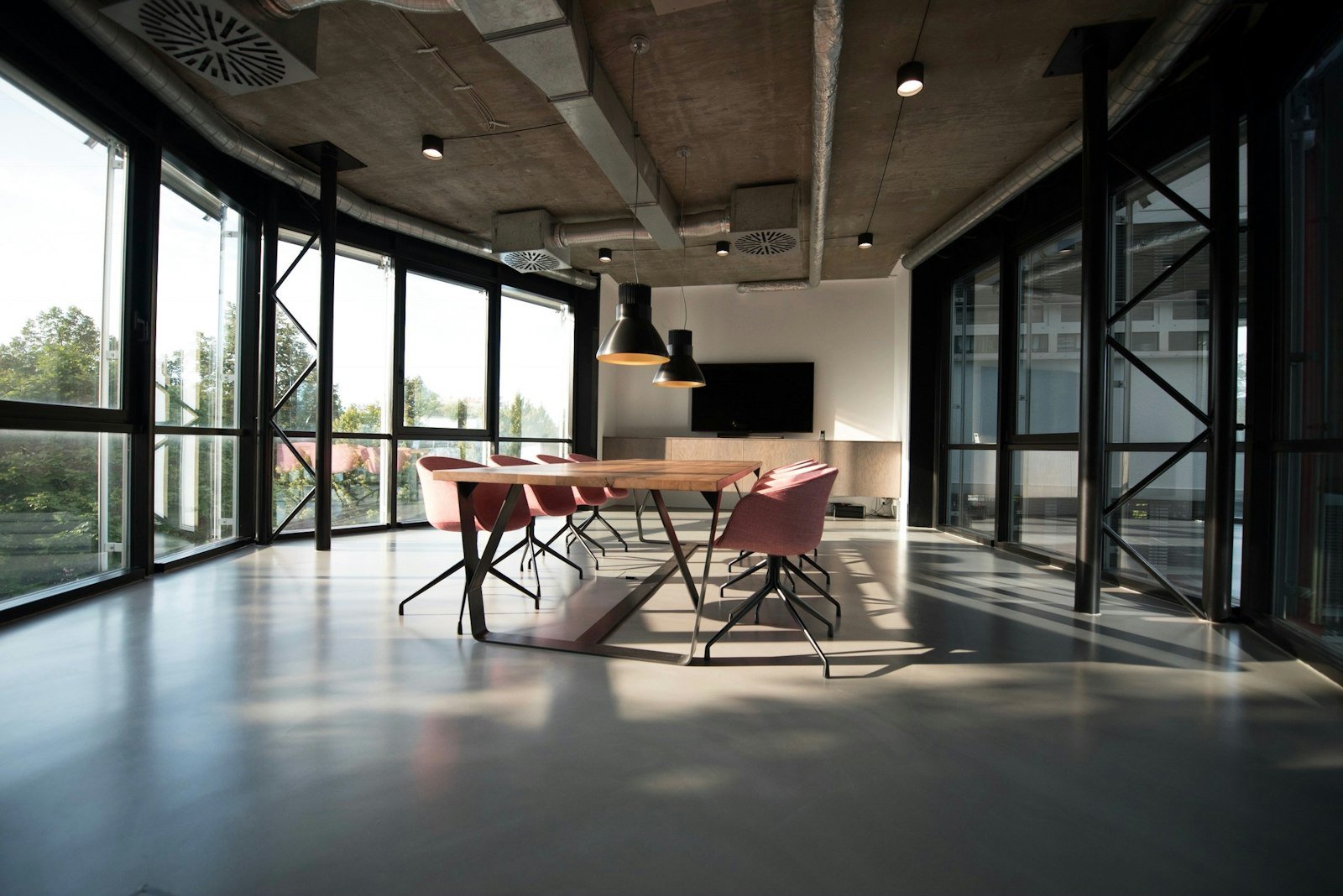 Modern bright office workspace